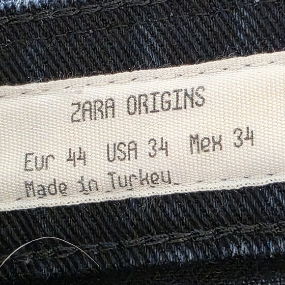 ZARA mens Straight Leg, High Waist, Dark Wash Jeans 34 - Picture 11 of 12